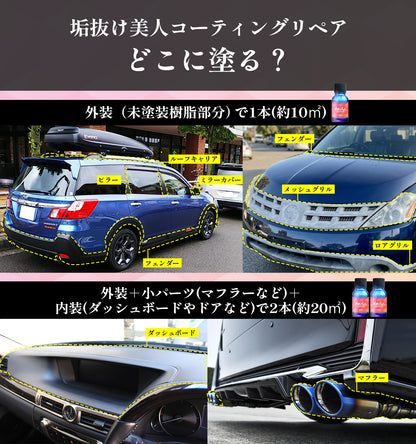 【車 未塗装樹脂・革用】コーティングリペアキット1個